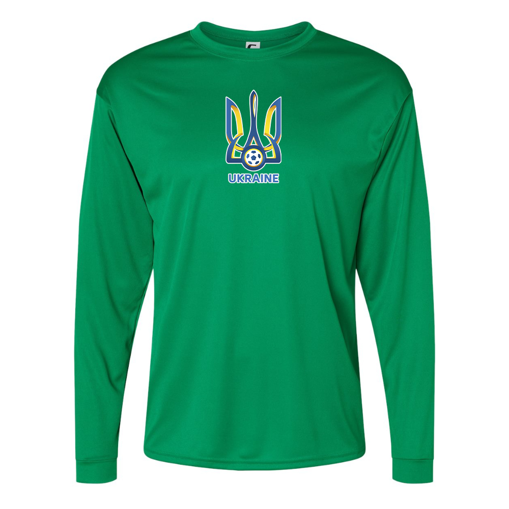 Men's Ukraine National Football Soccer Team Performance Long Sleeve T-Shirt